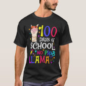 100 Days Of School No Prob Llama Llama Teacher And T-shirt (Voorkant)
