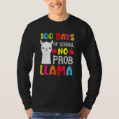 100 Days Of School No Prob llama Llama Teacher And T-shirt (Voorkant)