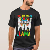 100 Days Of School No Prob-llama Llama Teacher And T-shirt (Voorkant)