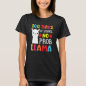 100 Days Of School No Prob llama Llama Teacher And T-shirt (Voorkant)