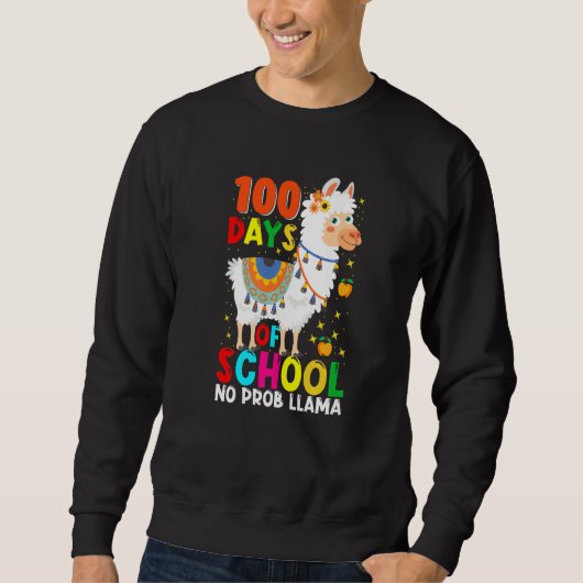 100 Days Of School No Prob-llama Llama Teacher And Trui (Voorkant)