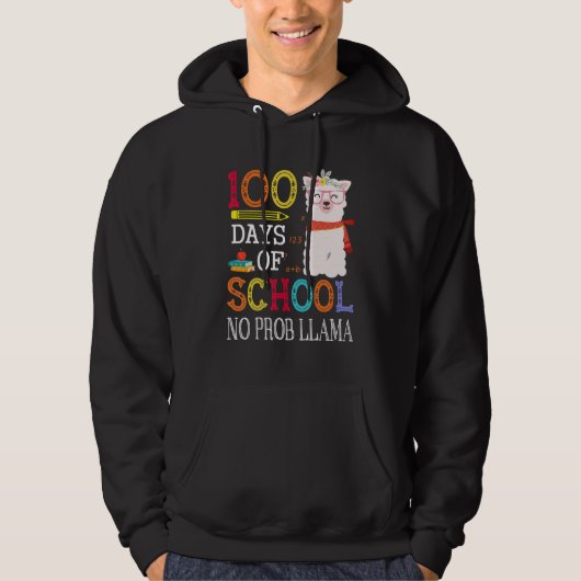 100 Days Of School No Prob llama   Llama Teacher G Hoodie (Voorkant)