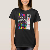 100 Days Of School No Prob Llama Llama Teacher Stu T-shirt (Voorkant)