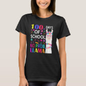100 Days Of School No Prob Llama Llama Teacher Stu T-shirt (Voorkant)