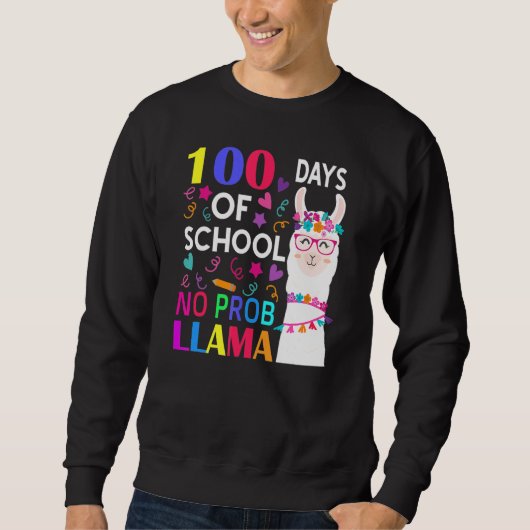100 Days Of School No Prob Llama Llama Teacher Stu Trui (Voorkant)