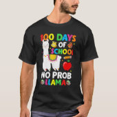 100 Days Of School No Prob Llama Lover Teacher Kid T-shirt (Voorkant)
