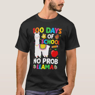 100 Days Of School No Prob Llama Lover Teacher Kid T-shirt