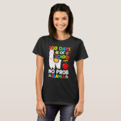 100 Days Of School No Prob Llama Lover Teacher Kid T-shirt (Voorkant volledig)