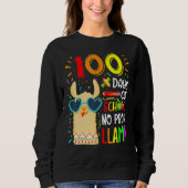 100 Days Of School No Prob Llama Lover Teacher Kid Trui (Voorkant)