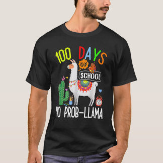 100 Days Of School No Prob Llama Student Teacher 1 T-shirt