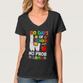 100 Days Of School No Prob Llama Teacher 100th Day T-shirt (Voorkant)