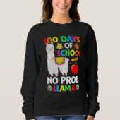 100 Days Of School No Prob Llama Teacher 100th Day Trui (Voorkant)