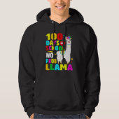 100 Days Of School No Problem Llama Girl 100th Day Hoodie (Voorkant)
