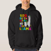 100 Days Of School No Problem Llama Girl 100th Day Hoodie (Voorkant)