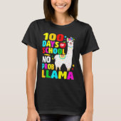 100 Days Of School No Problem Llama Girl 100th Day T-shirt (Voorkant)