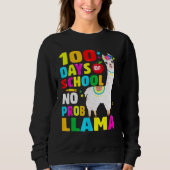 100 Days Of School No Problem Llama Girl 100th Day Trui (Voorkant)