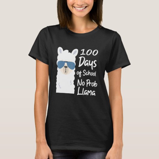 100 days of school no probliama teacher no probli t-shirt (Voorkant)