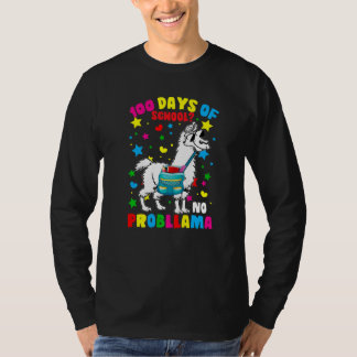 100 Days of School No Probllama Llama 100th Day Of T-shirt