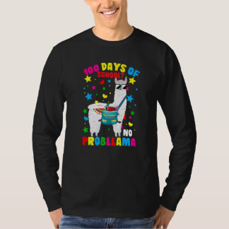 100 Days of School No Probllama Llama 100th Day Of T-shirt