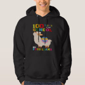 100 Days of School No Probllama Llama 100th Day Sm Hoodie (Voorkant)