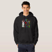 100 Days of School No Probllama Llama 100th Day Te Hoodie (Voorkant volledig)