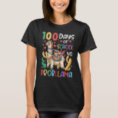 100 Days Of School No Probllama Llama 100th Day Te T-shirt (Voorkant)
