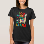 100 Days of School No Probllama Llama 100th Day Te T-shirt (Voorkant)