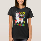 100 Days Of School No Probllama Llama 100th Day Te T-shirt (Voorkant)