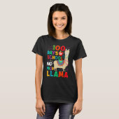 100 Days of School No Probllama Llama 100th Day Te T-shirt (Voorkant volledig)