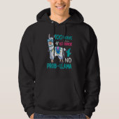 100 Days Of School No Probllama Llama 1st Grade Te Hoodie (Voorkant)