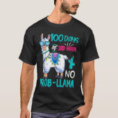 100 Days Of School No Probllama Llama 3rd Grade Te T-shirt (Voorkant)