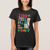100 Days Of School No Probllama Llama 6th Grade Te T-shirt (Voorkant)