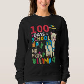 100 Days Of School No Probllama Llama 6th Grade Te Trui (Voorkant)