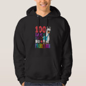 100 Days Of School No Probllama Llama Happy 100th Hoodie (Voorkant)