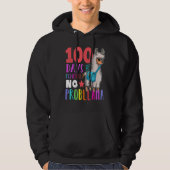 100 Days of School No Probllama Llama Happy 100th  Hoodie (Voorkant)