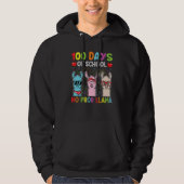100 Days Of School No Probllama Llama Happy 100th  Hoodie (Voorkant)