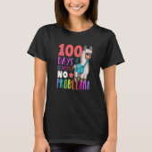 100 Days of School No Probllama Llama Happy 100th T-shirt (Voorkant)