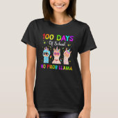100 Days Of School No Probllama Llama Happy 100th  T-shirt (Voorkant)