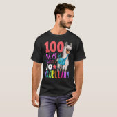 100 Days Of School No Probllama Llama Happy 100th T-shirt (Voorkant volledig)