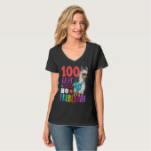 100 Days Of School No Probllama Llama Happy 100th  T-shirt (Voorkant volledig)