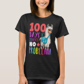 100 Days Of School No Probllama Llama Happy 100th  T-shirt (Voorkant)