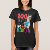 100 Days Of School No Probllama Llama Happy 100th T-shirt (Voorkant)