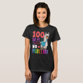 100 Days Of School No Probllama Llama Happy 100th T-shirt (Voorkant volledig)