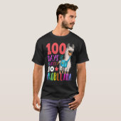 100 Days Of School No Probllama Llama Happy 100th  T-shirt (Voorkant volledig)