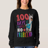 100 Days Of School No Probllama Llama Happy 100th Trui (Voorkant)
