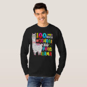 100 Days Of School No Probllama Llama Lover Happy  T-shirt (Voorkant volledig)