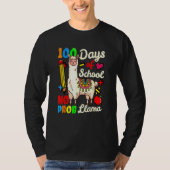 100 Days Of School No Probllama Llama Teachers Stu T-shirt (Voorkant)