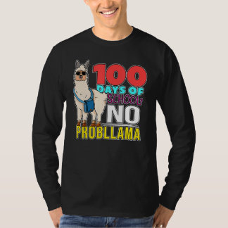 100 Days of School No Probllama Outfit Cute Llama  T-shirt