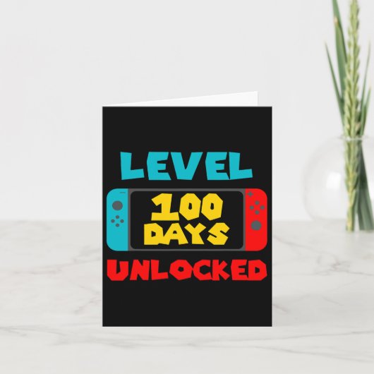 100 Days of School ontgrendeld 100th Day Video Gam Kaart (Voorkant)