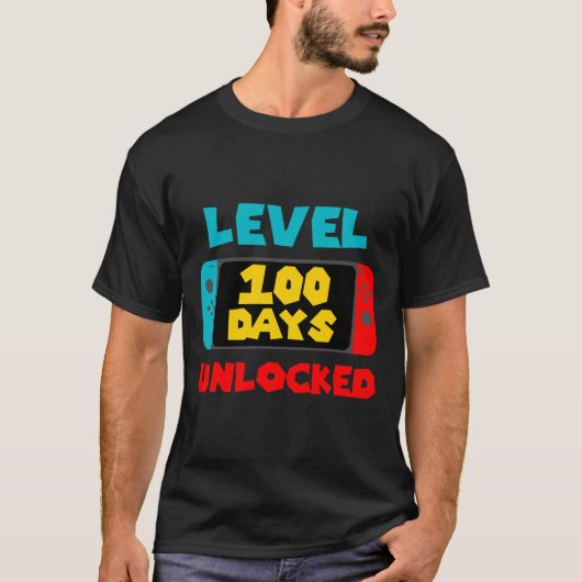 100 Days of School ontgrendeld 100th Day Video Gam T-shirt (Voorkant)